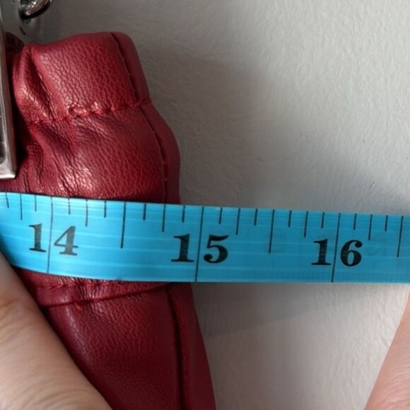 Zara Red High Waisted Faux Leather Pleather Jogger Pants EUC - Picture 9 of 11